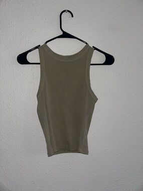 Forever 21 Olive Ribbed High-Neck Tank